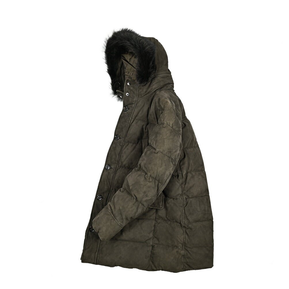 MOORER "BARBIERI - UR" スエードレザー ファーフード付きダウンコート｜420418｜GUARDAROBA MILANO OFFICIAL STORE