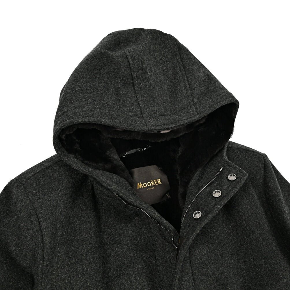 MOORER "BASSI - CS" カシミヤ100% ラビットファーライナー付きダウンコート / ACQUA PROOF (防水)｜420435 - 48｜GUARDAROBA MILANO OFFICIAL STORE