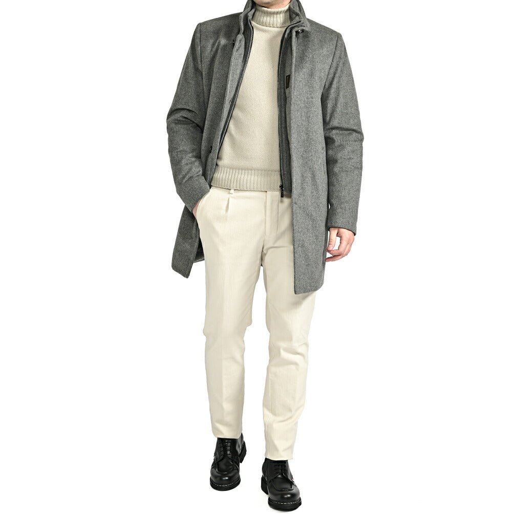 極美品【MooRER ムーレー】BOND ウールカシミヤ ダウンコート 黒 48 MOORER (ムーレー) BOND/FUR-BAB (ボンド) ホワイトグースダウン