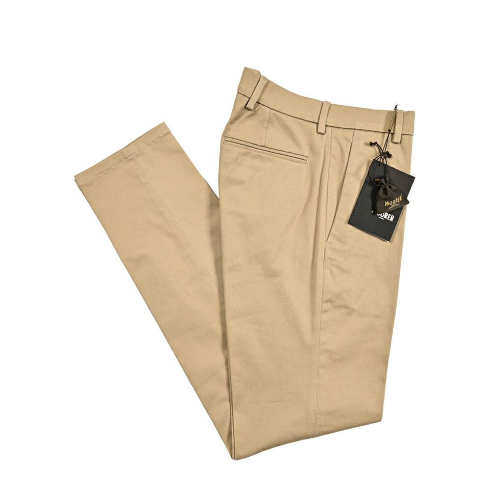 MOORER BOREL KO ストレッチコットン ノータックチノスラックス｜418486 - 44｜GUARDAROBA MILANO OFFICIAL STORE