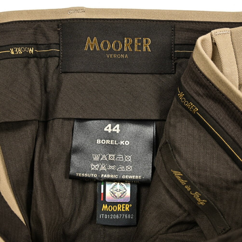 MOORER BOREL KO ストレッチコットン ノータックチノスラックス｜418486 - 44｜GUARDAROBA MILANO OFFICIAL STORE
