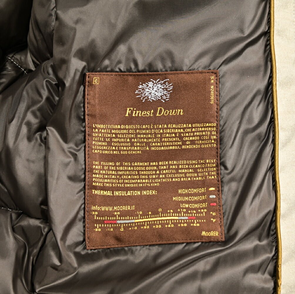 MOORER ""BRETT - BA1" カシミヤ100% ダウンジャケットフーディー｜418269 - 48｜GUARDAROBA MILANO OFFICIAL STORE