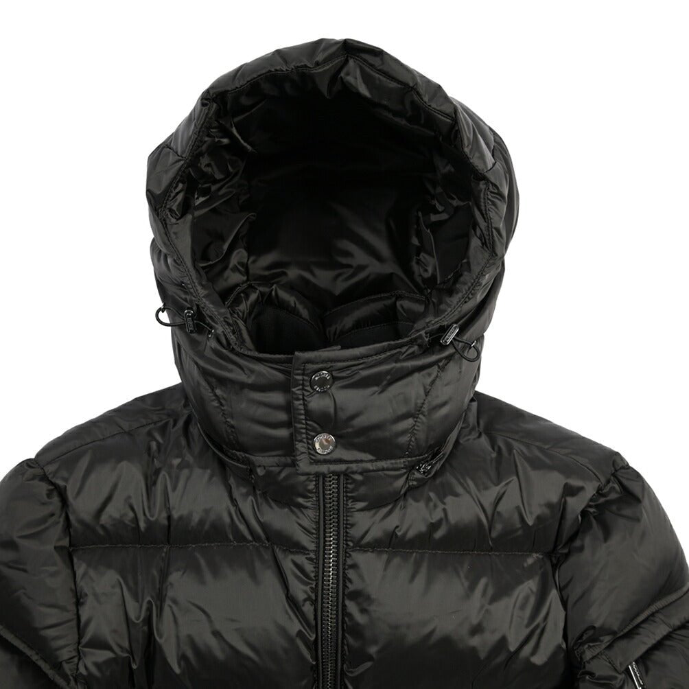 MOORER “BRETT-SH” ナイロン100% フード付きダウンジャケット / ACQUA RESISTANT(撥水) ブラック(ASFALTO) 42 | GUARDAROBA MILANO OFFICIAL STORE