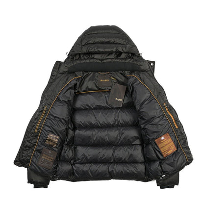 MOORER “BRETT-SH” ナイロン100% フード付きダウンジャケット / ACQUA RESISTANT(撥水) ブラック(ASFALTO) 42 | GUARDAROBA MILANO OFFICIAL STORE