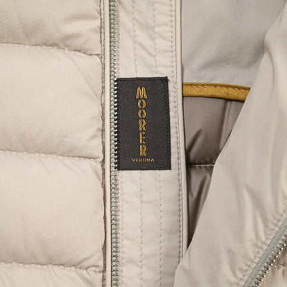 MOORER “CALAF-S3” 高機能ストレッチナイロン ウルトラライトダウンベスト / ACQUA RESISTANT (撥水) ベージュ(MANDORLA) 46 | GUARDAROBA MILANO OFFICIAL STORE