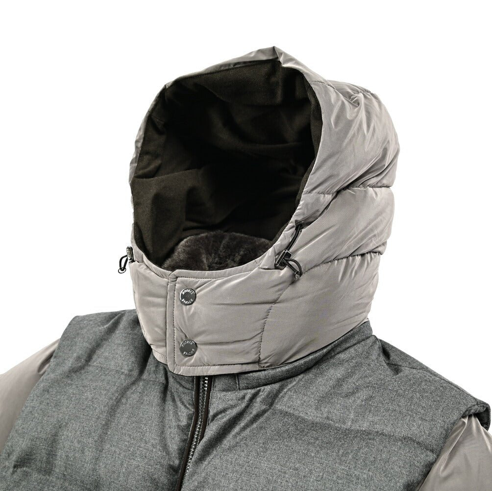 MOORER "CASCIANO - FUR - OSL" カシミヤ混ウール コンビダウンジャケット｜420308 - 50｜GUARDAROBA MILANO OFFICIAL STORE