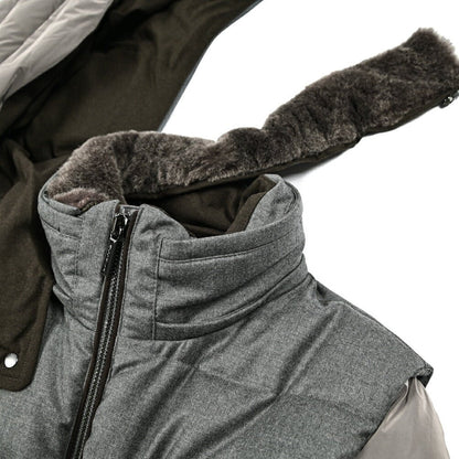 MOORER "CASCIANO - FUR - OSL" カシミヤ混ウール コンビダウンジャケット｜420308 - 50｜GUARDAROBA MILANO OFFICIAL STORE