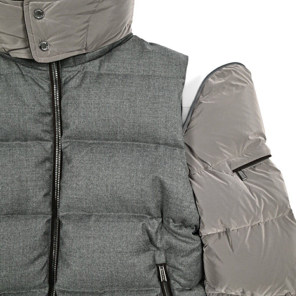 MOORER "CASCIANO - FUR - OSL" カシミヤ混ウール コンビダウンジャケット｜420308 - 50｜GUARDAROBA MILANO OFFICIAL STORE