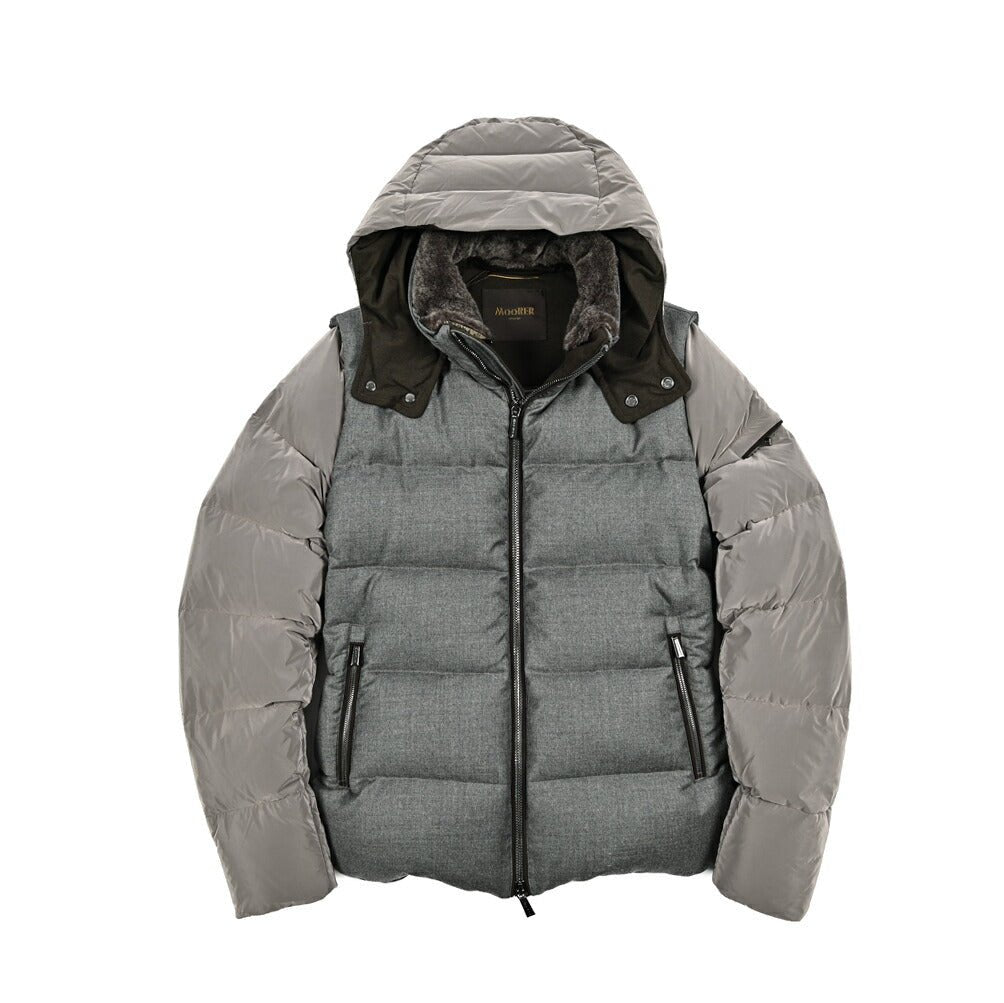 MOORER "CASCIANO - FUR - OSL" カシミヤ混ウール コンビダウンジャケット｜420308 - 50｜GUARDAROBA MILANO OFFICIAL STORE