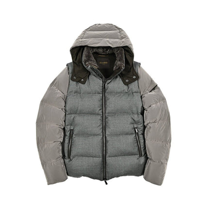 MOORER "CASCIANO - FUR - OSL" カシミヤ混ウール コンビダウンジャケット｜420308 - 50｜GUARDAROBA MILANO OFFICIAL STORE