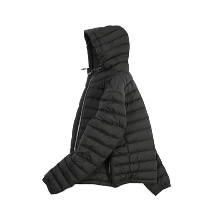 MOORER “CATALDI-S3” 高機能ストレッチナイロン フード付きダウンジャケット / ACQUA RESISTANT(撥水) ブラック(NERO) 42 | GUARDAROBA MILANO OFFICIAL STORE