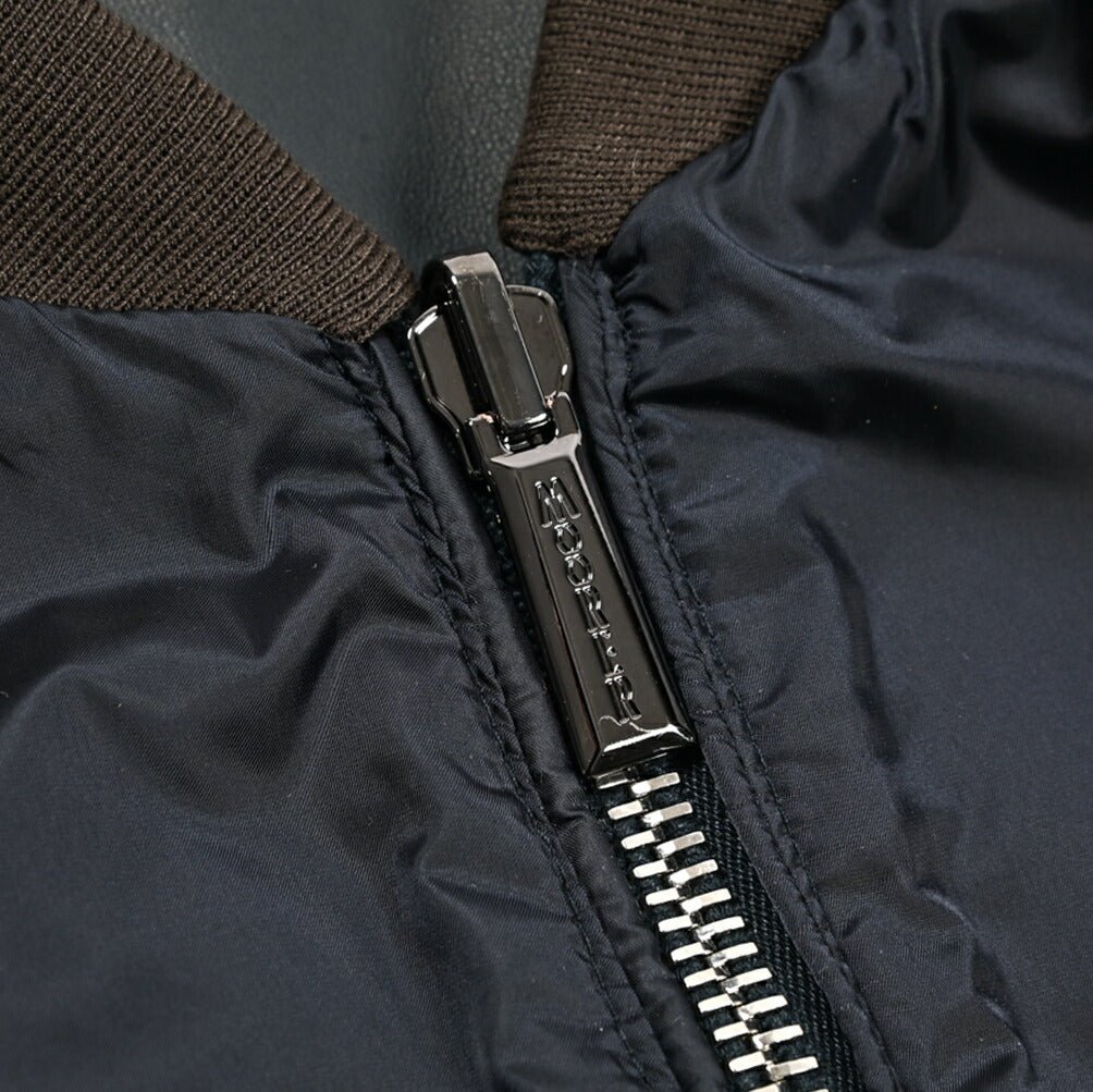 MOORER COMPIANO - LET レザー/ナイロン リバーシブルボンバージャケット MA - 1｜436043-54｜GUARDAROBA MILANO OFFICIAL STORE