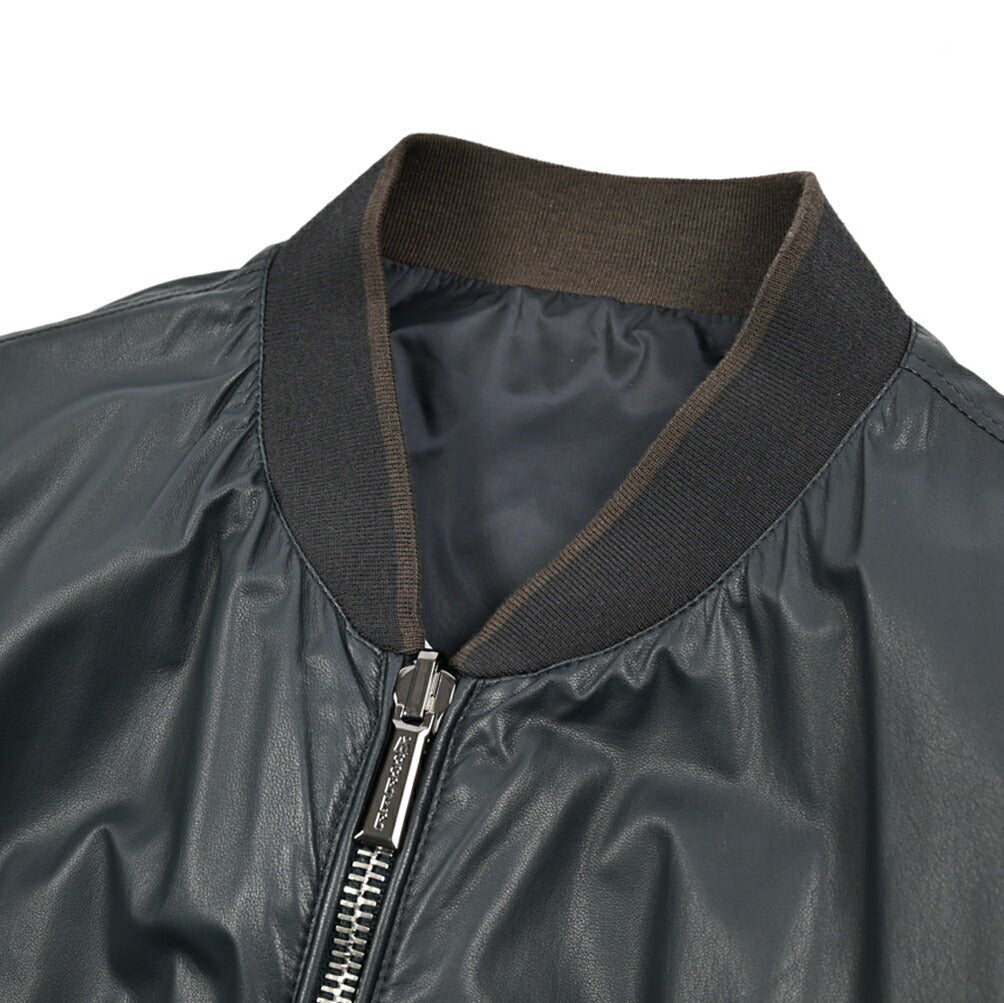MOORER COMPIANO - LET レザー/ナイロン リバーシブルボンバージャケット MA - 1｜436043-54｜GUARDAROBA MILANO OFFICIAL STORE