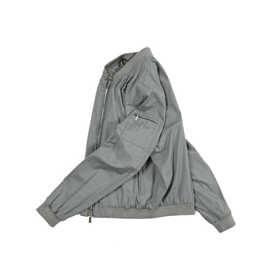 MOORER “CORELLI-GO” シルク混ウール ボンバージャケット MA-1 グレー(LIGHT GREY) 48 | GUARDAROBA MILANO OFFICIAL STORE