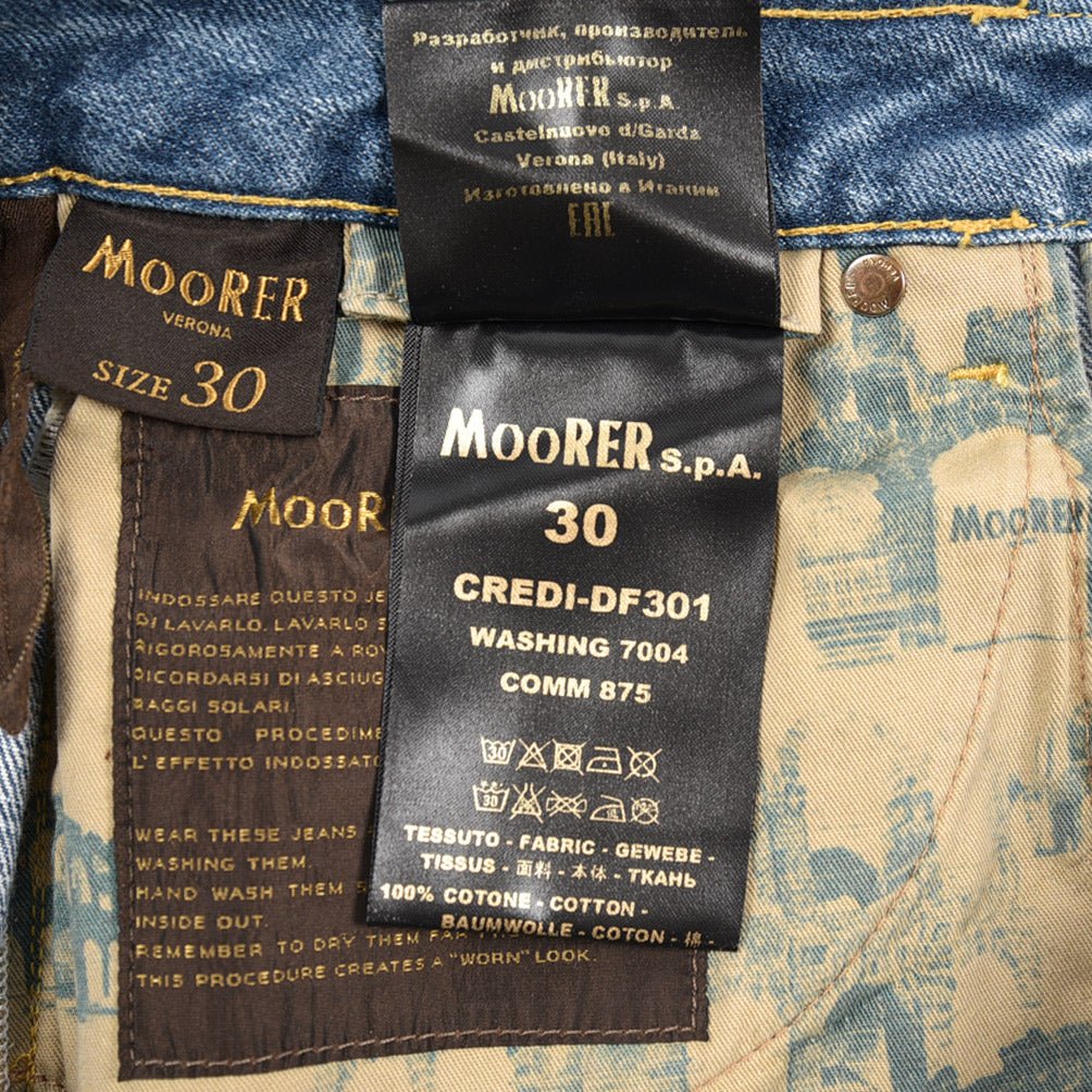 MOORER "CREDI - DF7301" コットン100%デニム スリムジーンズ｜437046-30｜GUARDAROBA MILANO OFFICIAL STORE