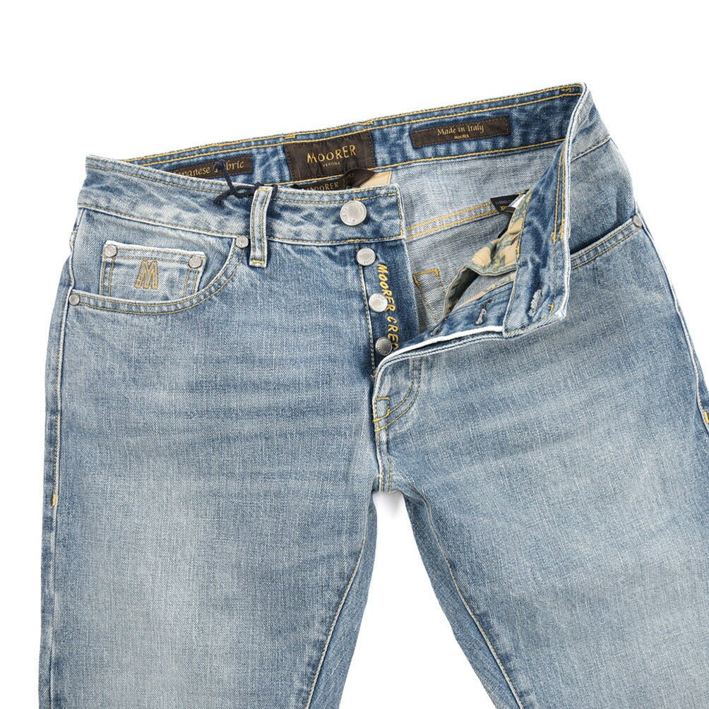 MOORER "CREDI - DF7301" コットン100%デニム スリムジーンズ｜437046-30｜GUARDAROBA MILANO OFFICIAL STORE