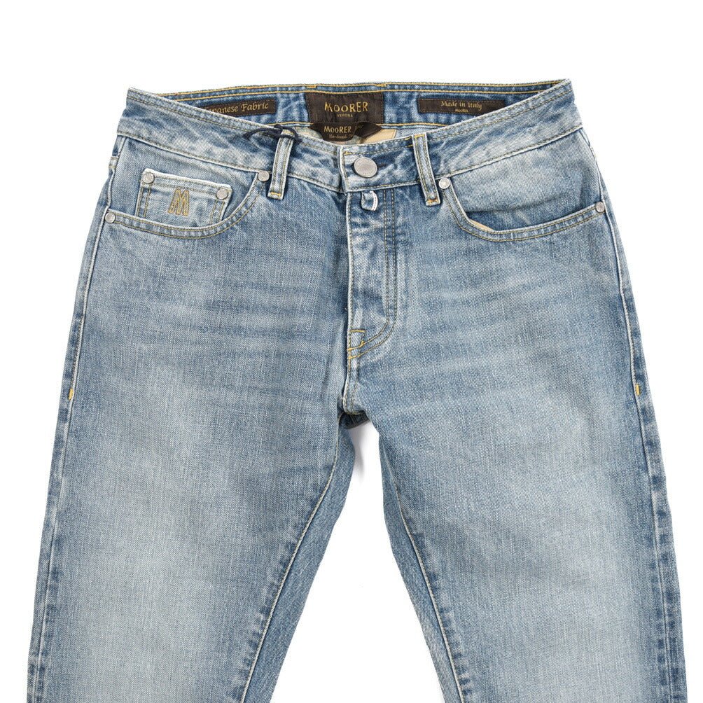 MOORER "CREDI - DF7301" コットン100%デニム スリムジーンズ｜437046-30｜GUARDAROBA MILANO OFFICIAL STORE