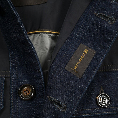 MOORER “DANTAS” デニム×ポリエステル トラックジャケット ネイビー(BLU) 46 | GUARDAROBA MILANO OFFICIAL STORE