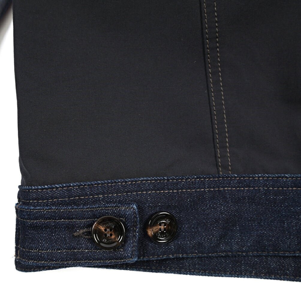 MOORER “DANTAS” デニム×ポリエステル トラックジャケット ネイビー(BLU) 46 | GUARDAROBA MILANO OFFICIAL STORE