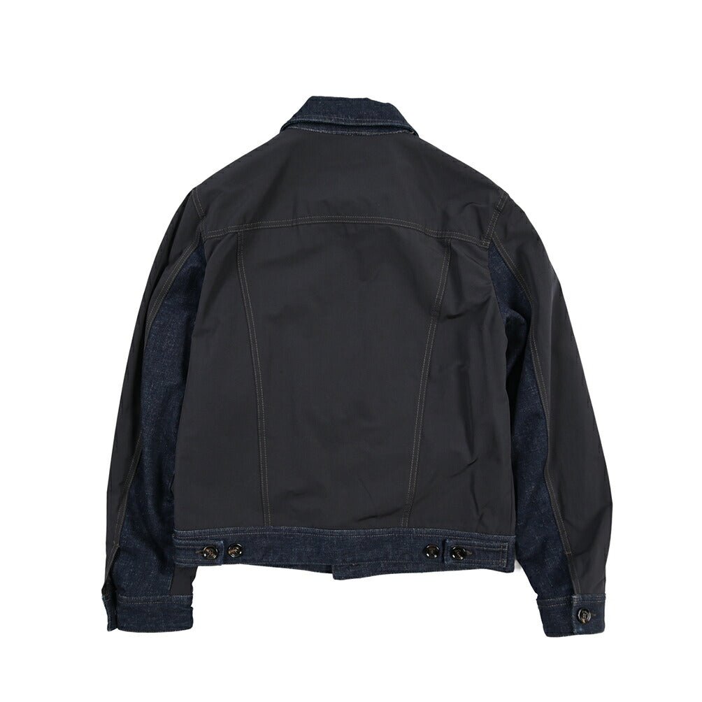 MOORER “DANTAS” デニム×ポリエステル トラックジャケット ネイビー(BLU) 46 | GUARDAROBA MILANO OFFICIAL STORE