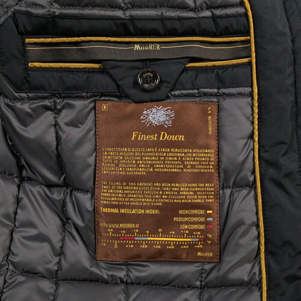 MOORER “DANTE-OP” ポリアミド 100% ダウンコート / ACQUA RESISTANT (撥水) ネイビー(DARK BLU) 48 | GUARDAROBA MILANO OFFICIAL STORE
