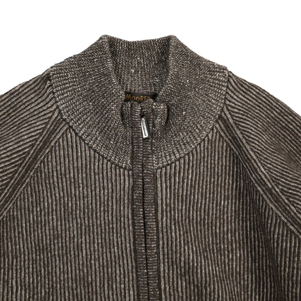 MOORER “DEAN-WSV” カシミヤ混ウール ジップアップニットカーディガン ブラウン(CAFFE' 46 | GUARDAROBA MILANO OFFICIAL STORE