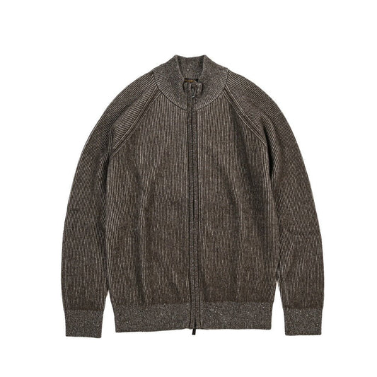 MOORER “DEAN-WSV” カシミヤ混ウール ジップアップニットカーディガン ブラウン(CAFFE' 46 | GUARDAROBA MILANO OFFICIAL STORE