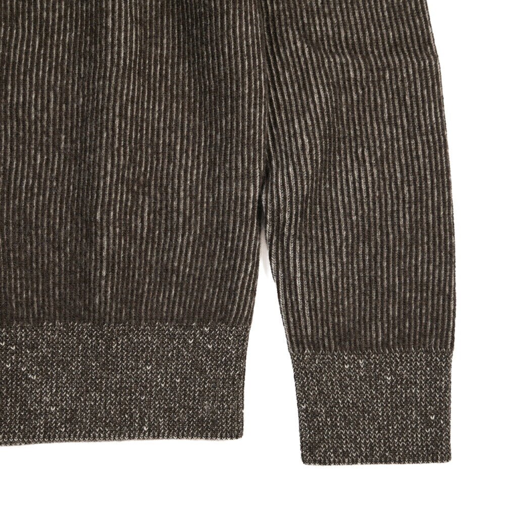 MOORER “DEAN-WSV” カシミヤ混ウール ジップアップニットカーディガン ブラウン(CAFFE' 46 | GUARDAROBA MILANO OFFICIAL STORE