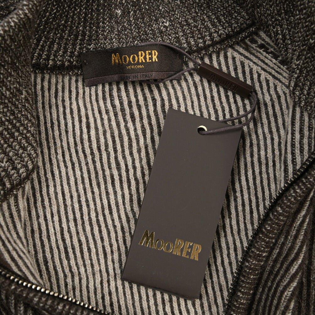 MOORER “DEAN-WSV” カシミヤ混ウール ジップアップニットカーディガン ブラウン(CAFFE' 46 | GUARDAROBA MILANO OFFICIAL STORE