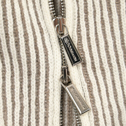 MOORER “DEAN-WSV” カシミヤ混ウール ジップアップニットカーディガン ベージュ(MILK 48 | GUARDAROBA MILANO OFFICIAL STORE