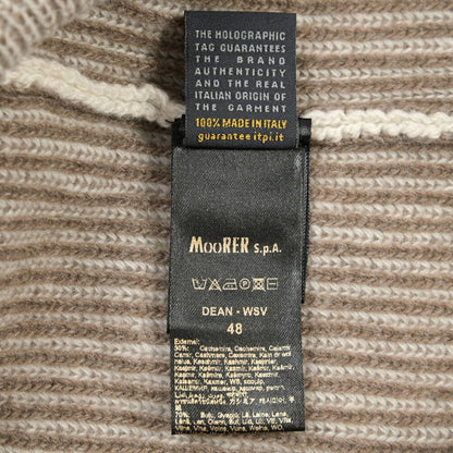 MOORER “DEAN-WSV” カシミヤ混ウール ジップアップニットカーディガン ベージュ(MILK 48 | GUARDAROBA MILANO OFFICIAL STORE