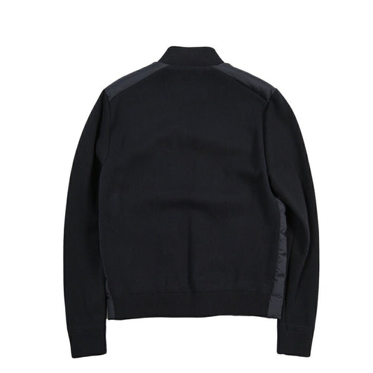 MOORER “DUNCAN-S3Z” 異素材コンビ スタンドカラーニットブルゾン ネイビー(DARK BLU) 46 | GUARDAROBA MILANO OFFICIAL STORE