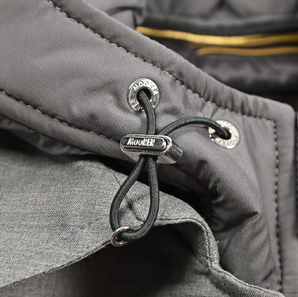 MOORER EDWIN - L5 シルク混ウール フード付きダウンステンカラーコート / ACQUA RESISTANT(撥水)｜436835｜GUARDAROBA MILANO OFFICIAL STORE