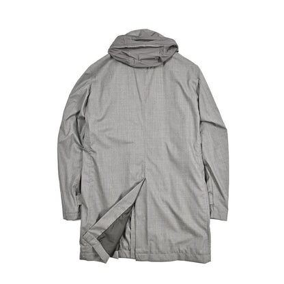 MOORER EDWIN - L5 シルク混ウール フード付きダウンステンカラーコート / ACQUA RESISTANT(撥水)｜436835｜GUARDAROBA MILANO OFFICIAL STORE