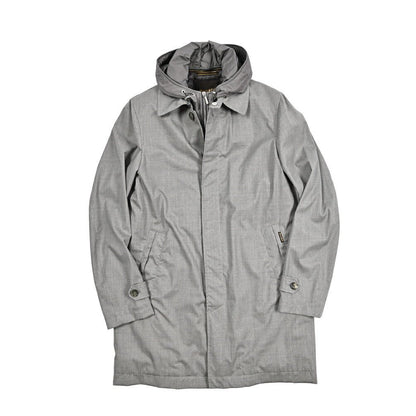 MOORER EDWIN - L5 シルク混ウール フード付きダウンステンカラーコート / ACQUA RESISTANT(撥水)｜436835｜GUARDAROBA MILANO OFFICIAL STORE