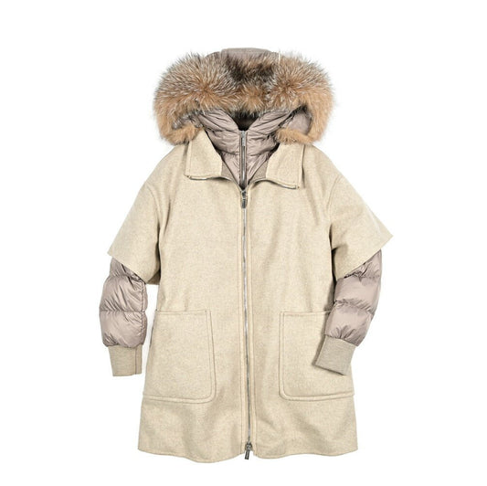 《レディース》MOORER "FABULA - CZI" 2WAY ファーフード付きカシミヤダウンコート｜420401｜GUARDAROBA MILANO OFFICIAL STORE