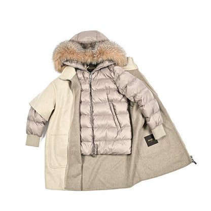 《レディース》MOORER "FABULA - CZI" 2WAY ファーフード付きカシミヤダウンコート｜420401｜GUARDAROBA MILANO OFFICIAL STORE