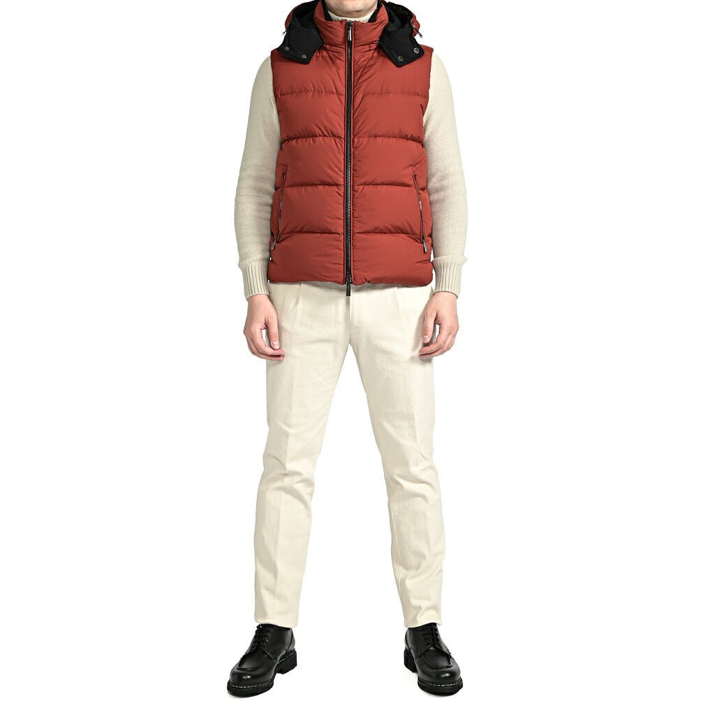 MOORER "FIRE - SKT" ポリエステル100% ダウンベストフーディー｜418150 - 44｜GUARDAROBA MILANO OFFICIAL STORE