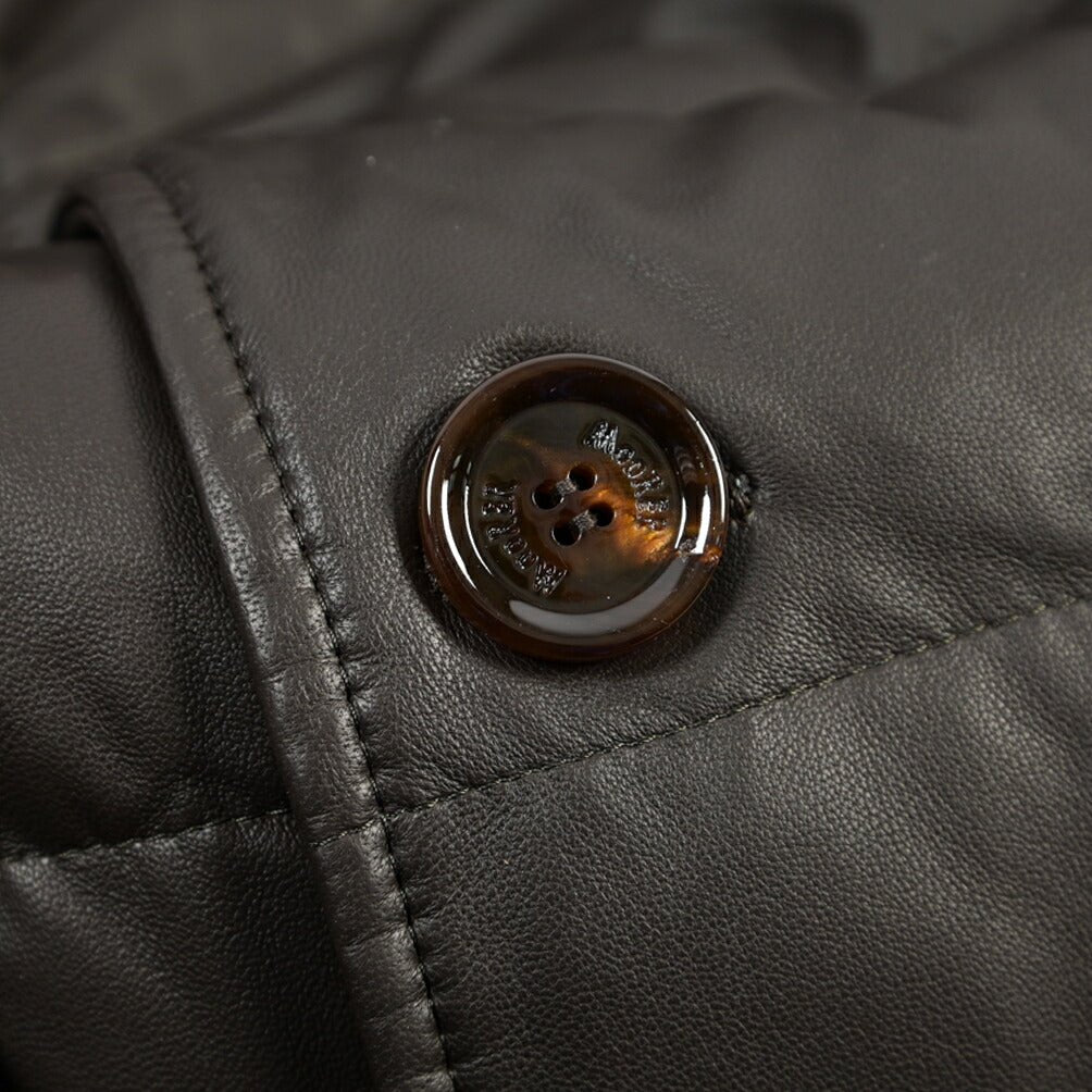 MOORER “FLORIO-FUR PE” レザー100% ファーフーディースタンドカラーダウンコート ブラウン(MORO) 48 | GUARDAROBA MILANO OFFICIAL STORE