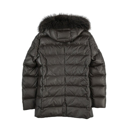 MOORER “FLORIO-FUR PE” レザー100% ファーフーディースタンドカラーダウンコート ブラウン(MORO) 48 | GUARDAROBA MILANO OFFICIAL STORE