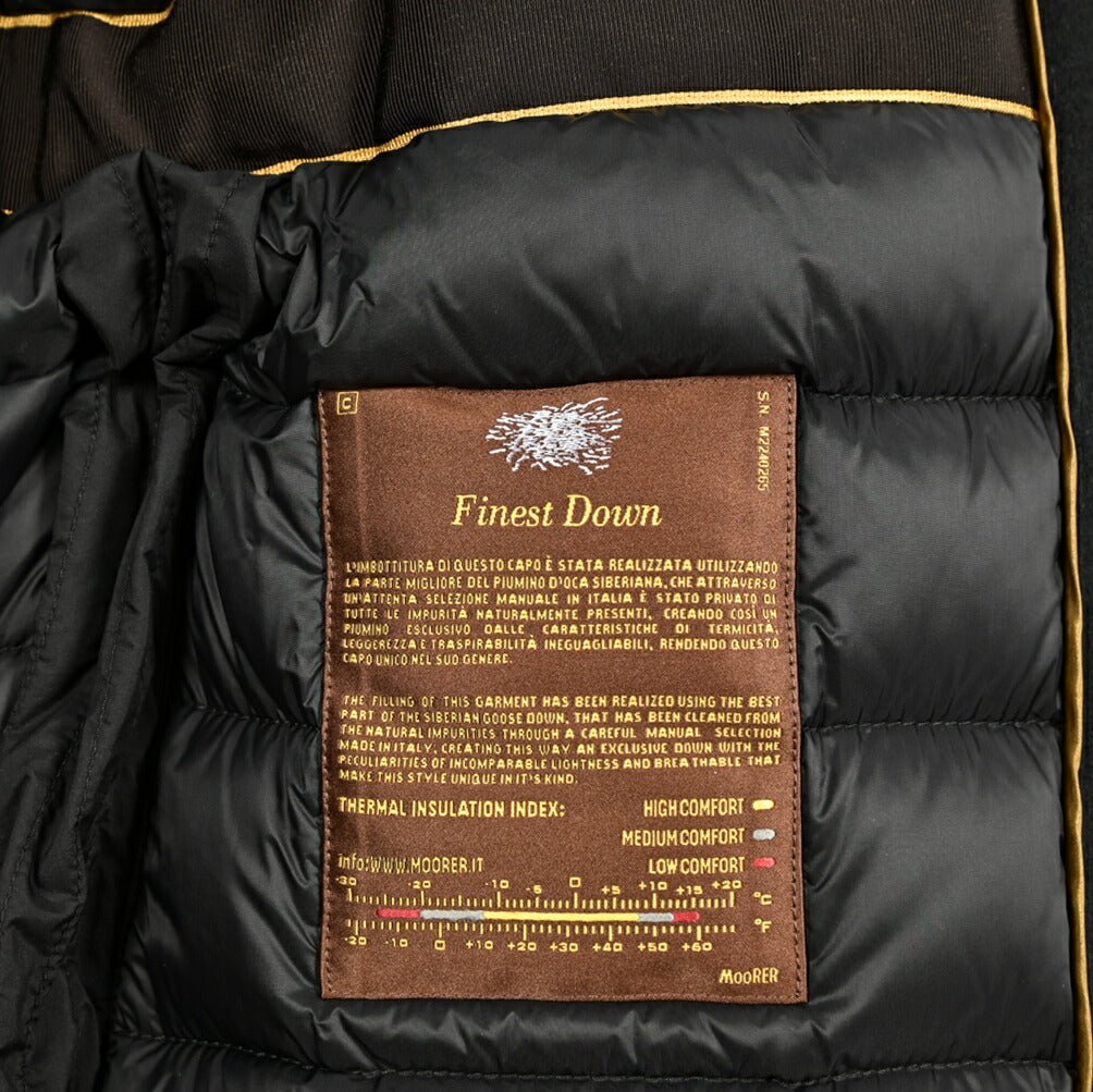 《レディース》MOORER "FRESIA - LE" カシミヤ混ウール ファーフード付きダウンコート｜420421｜GUARDAROBA MILANO OFFICIAL STORE
