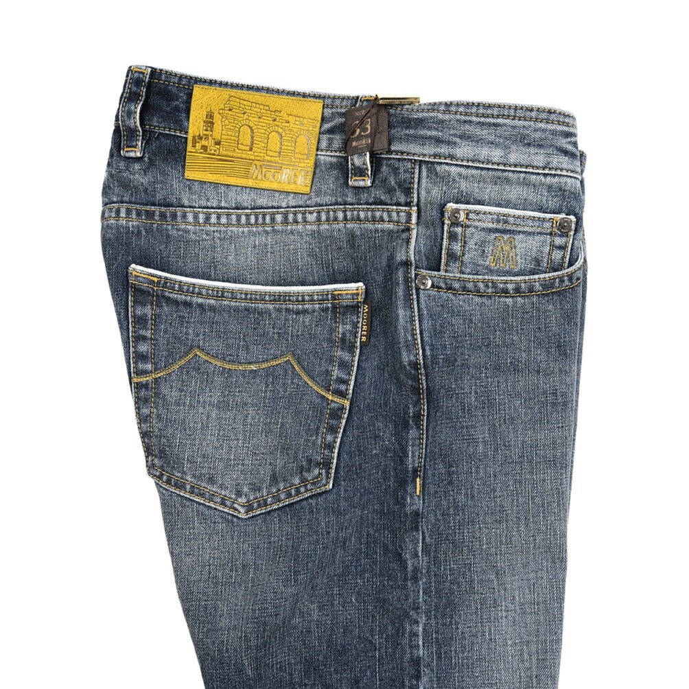 MOORER "GIOTTO - DF301" コットン100%デニム スリムジーンズ｜437106｜GUARDAROBA MILANO OFFICIAL STORE