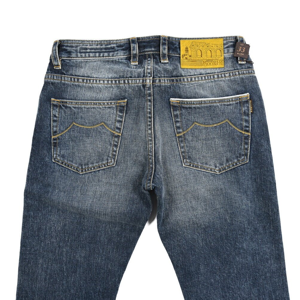 MOORER "GIOTTO - DF301" コットン100%デニム スリムジーンズ｜437106｜GUARDAROBA MILANO OFFICIAL STORE