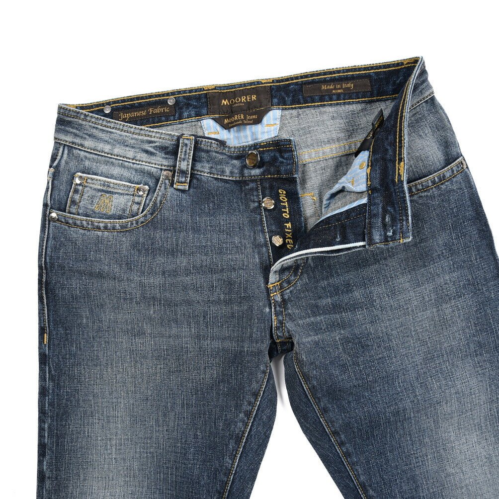 MOORER "GIOTTO - DF301" コットン100%デニム スリムジーンズ｜437106｜GUARDAROBA MILANO OFFICIAL STORE