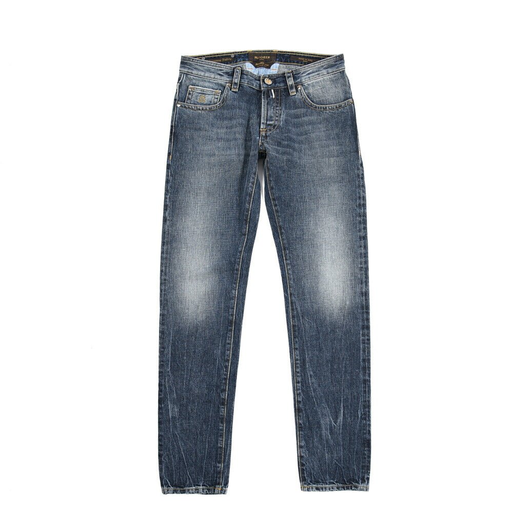 MOORER "GIOTTO - DF301" コットン100%デニム スリムジーンズ｜437106｜GUARDAROBA MILANO OFFICIAL STORE
