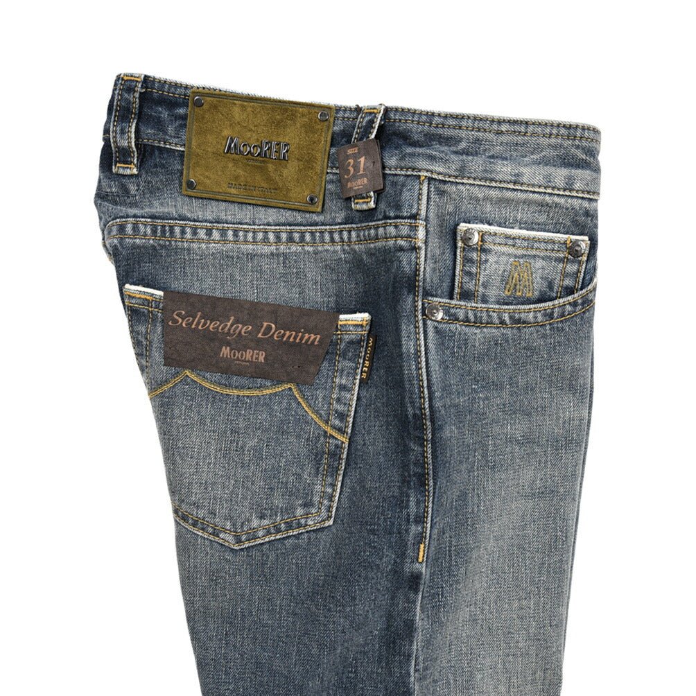 MOORER "GIOTTO - DF301" コットン100%デニム スリムジーンズ｜437112-31｜GUARDAROBA MILANO OFFICIAL STORE