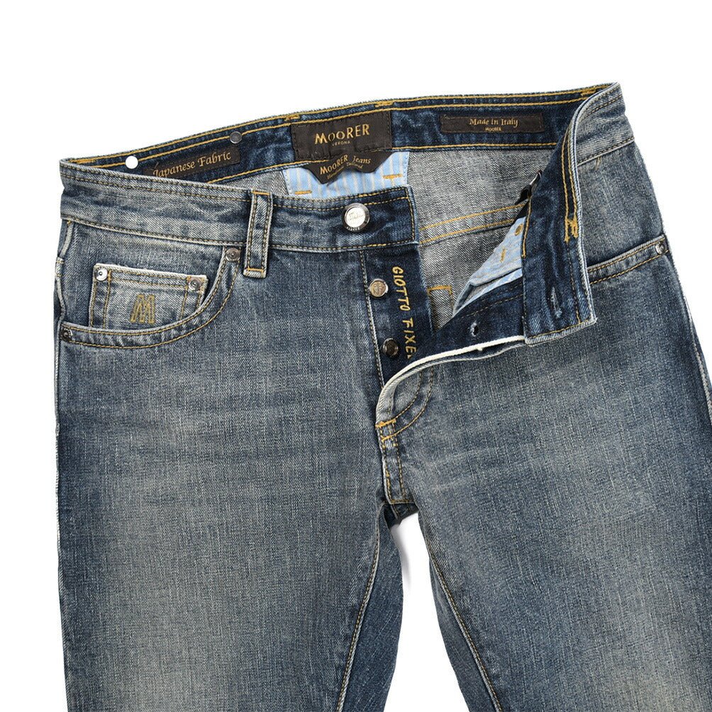 MOORER "GIOTTO - DF301" コットン100%デニム スリムジーンズ｜437112-31｜GUARDAROBA MILANO OFFICIAL STORE