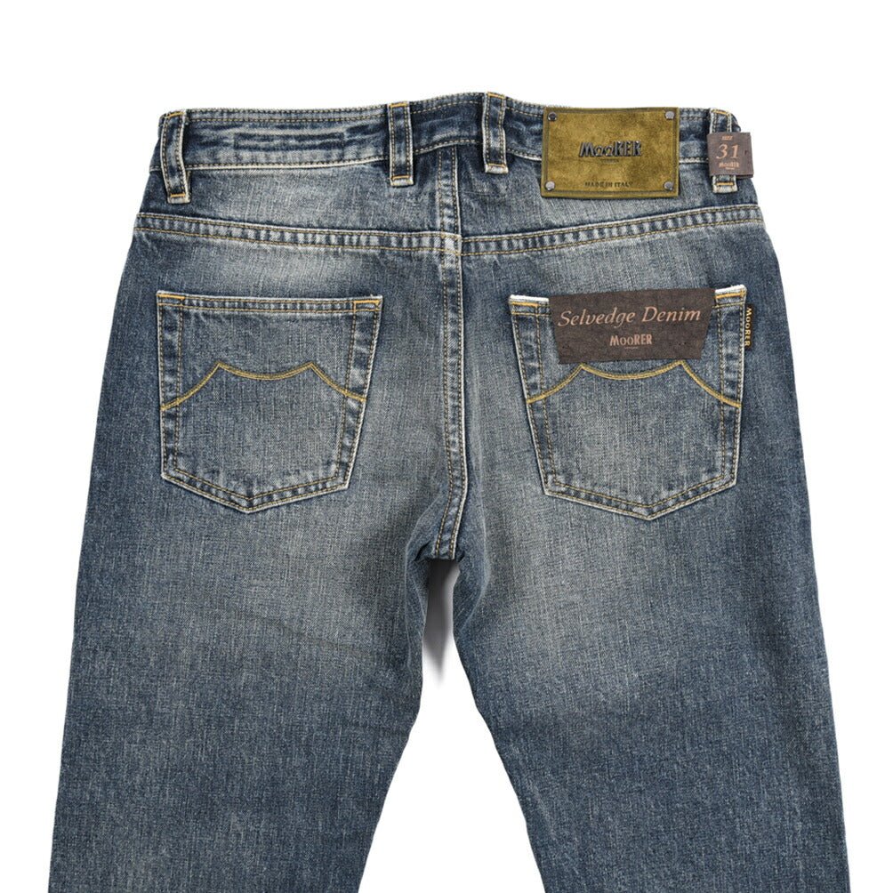 MOORER "GIOTTO - DF301" コットン100%デニム スリムジーンズ｜437112-31｜GUARDAROBA MILANO OFFICIAL STORE