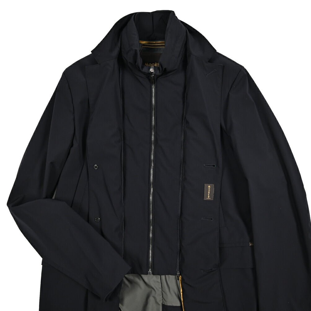 MOORER GIROLAMO - KN ストレッチナイロン 着脱可能ライナー付きチェスターコート / ACQUA RESISTANT(撥水)｜435902-50｜GUARDAROBA MILANO OFFICIAL STORE
