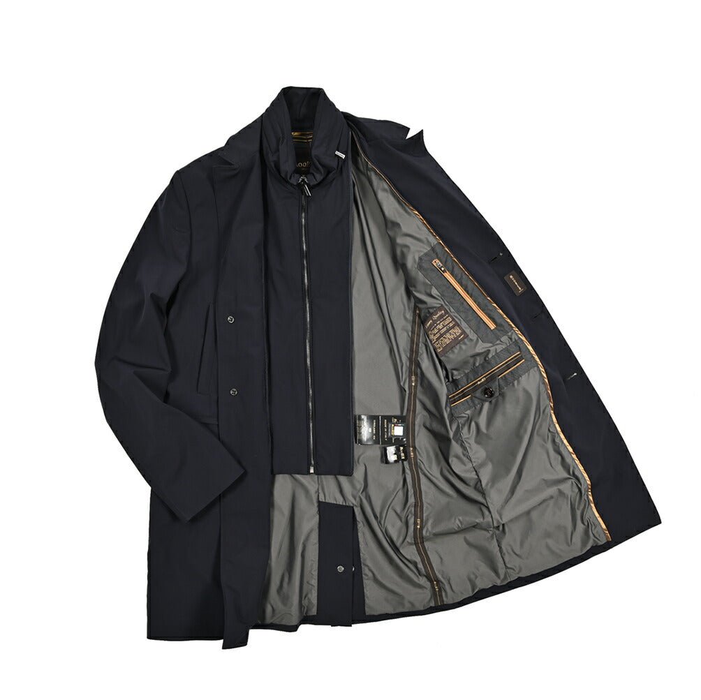 MOORER GIROLAMO - KN ストレッチナイロン 着脱可能フロントライナー付きチェスターコート / ACQUA RESISTANT(撥水)｜436054｜GUARDAROBA MILANO OFFICIAL STORE